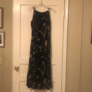 Earl Rutenburg Black and Tan maxi dress.